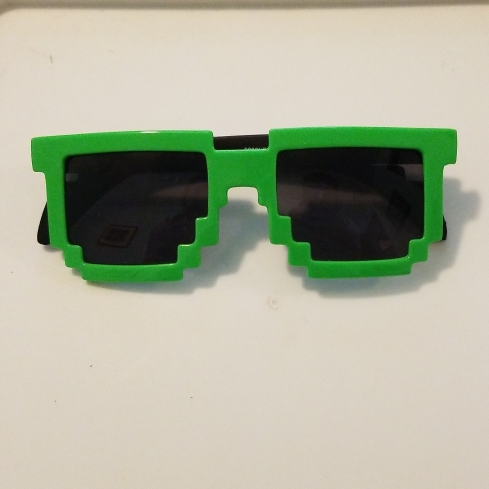 Green pixilated sunglasses